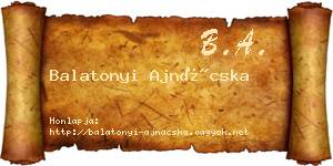 Balatonyi Ajnácska névjegykártya
